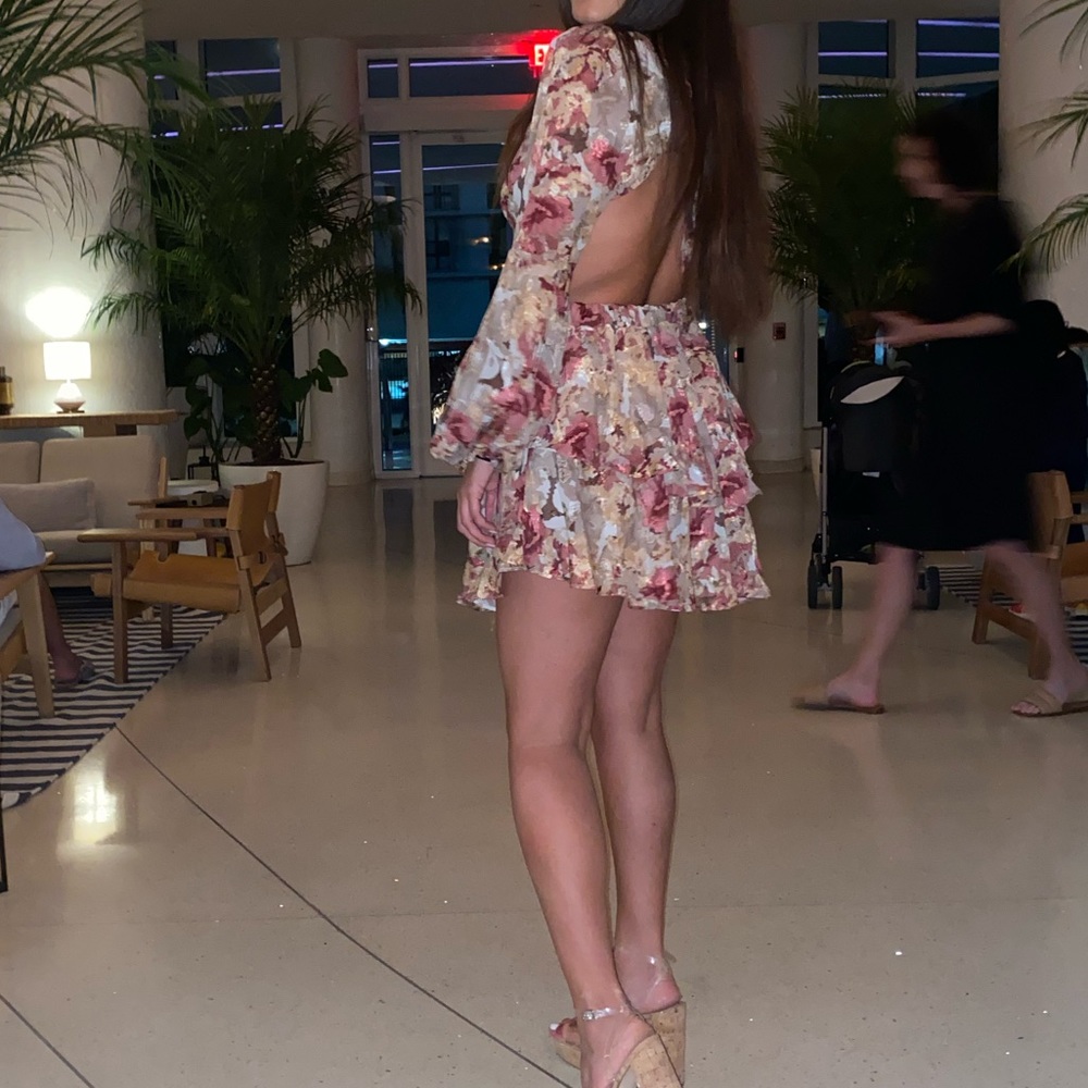 Cut out floral mini dress patbo replica